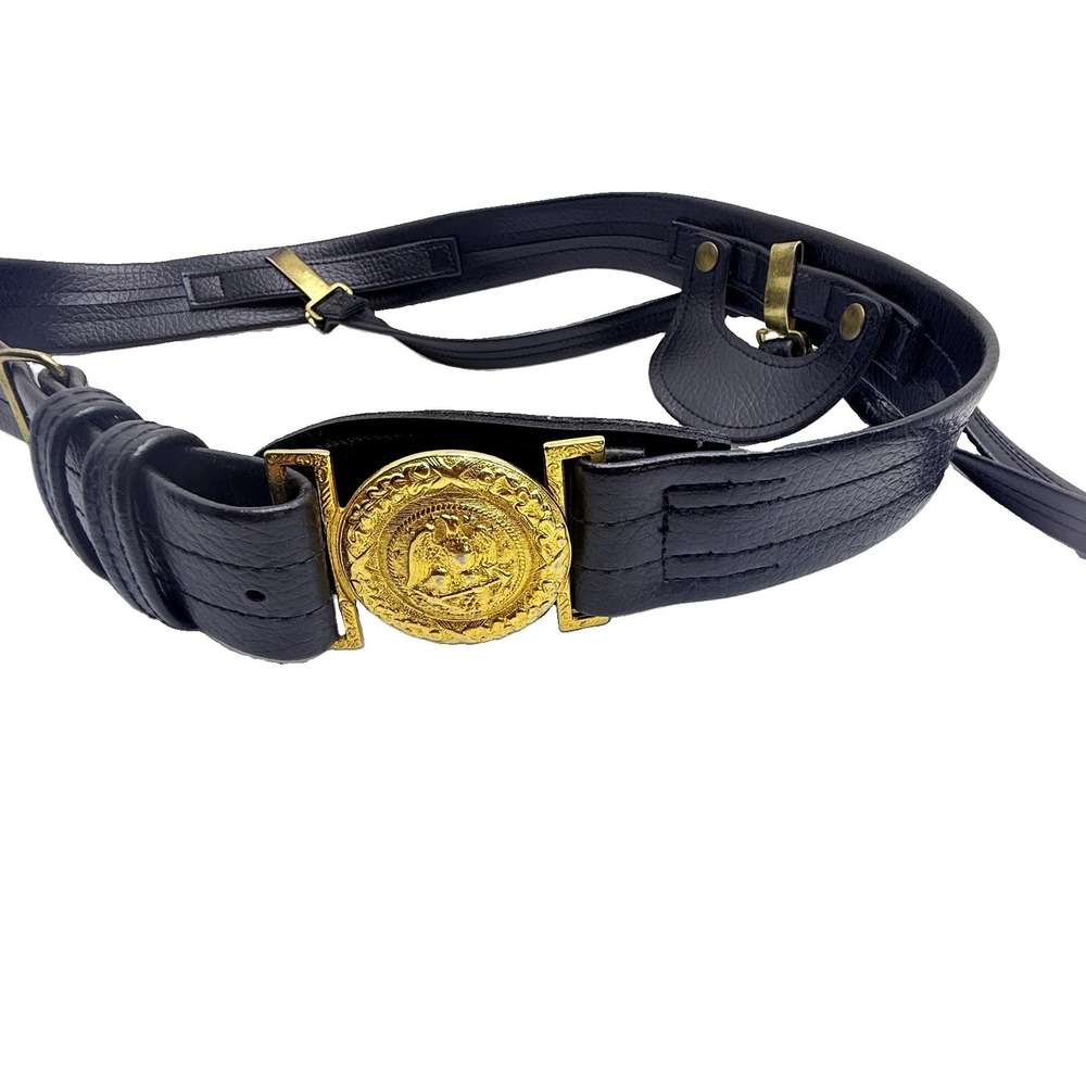 Vintage Navy Officer Style Sword Belt 41" Eagle Buckle Hangers Reenactment